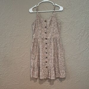 Japna Pink Buttoned Sundress Sleeveless Casual